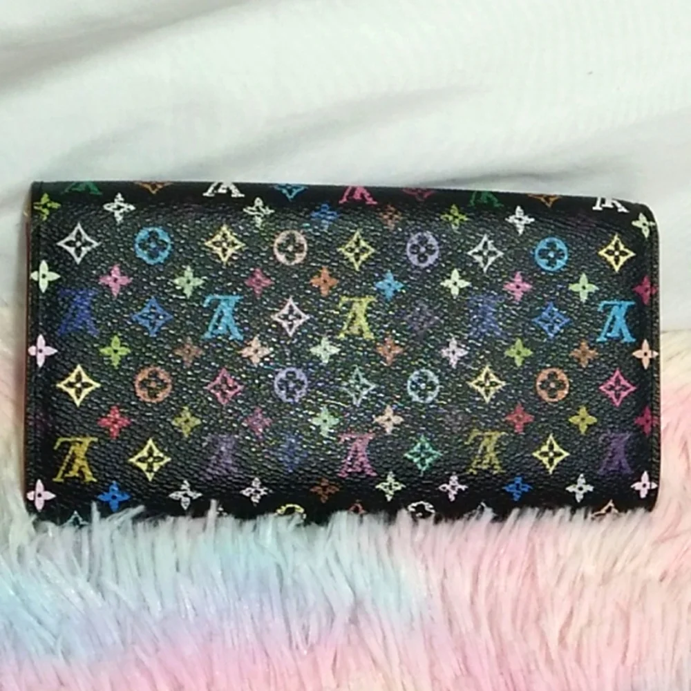 SALE! Auth Louis Vuitton Takashi Murakami Portefeiulle Sarah Collectible Wallet - Picture 5 of 14